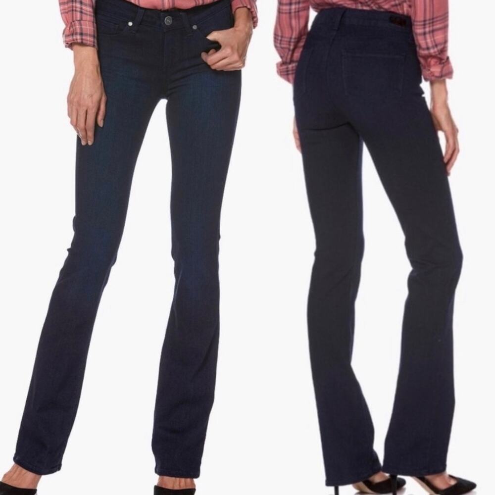 NWOT Paige Manhattan Mid Rise Slim Bootcut Denim Jeans Illa Dark Wash, Size 25